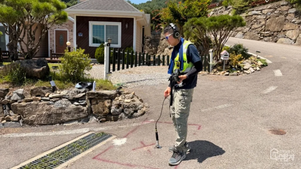 영월 전원주택단지 누수 탐지 현장