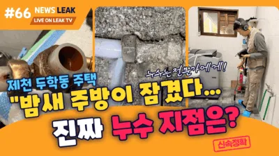 제천 두학동 누수 출동하여 상수도누수의 원인을 찾아 해결한 기록