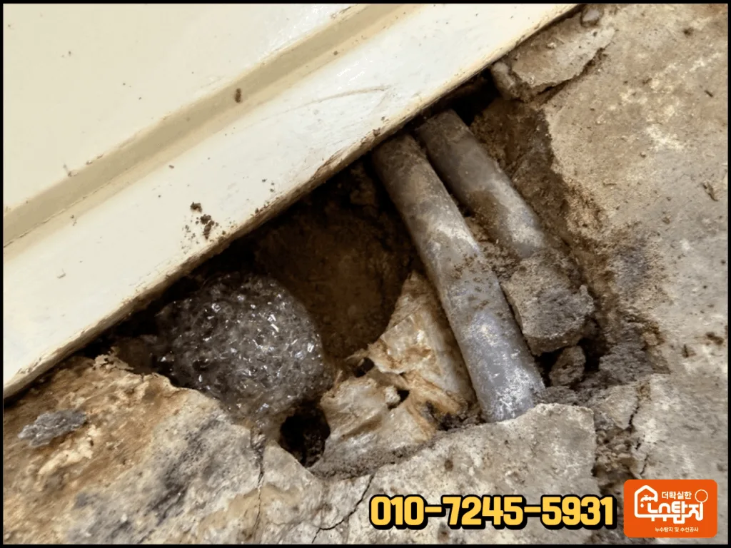 단양 누수 탐지 현장에서 누수지점 발견