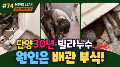 단양 누수탐지 과정에서 발견한 두곳의 누수지점